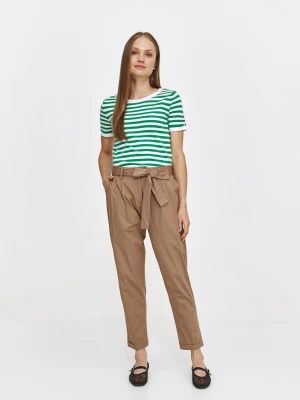 Sweter z miękkiej dzianiny w zielone paski Top Secret