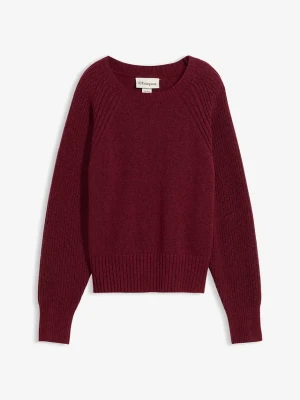 Sweter z miękkiej mieszanki wełny BonPrix czerwony