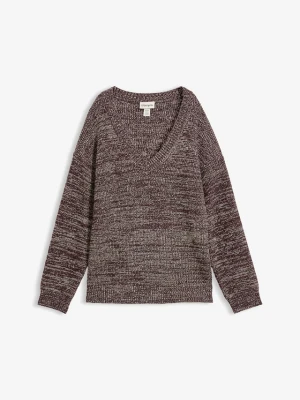 Sweter z miękkiej mieszanki wiskozy BonPrix brązowy