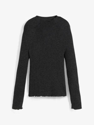 Sweter z miękkiej wełny merino BonPrix szary