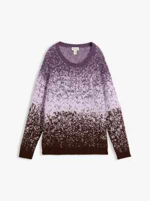 Sweter z mięsistej dzianiny z długim włosem BonPrix fioletowy