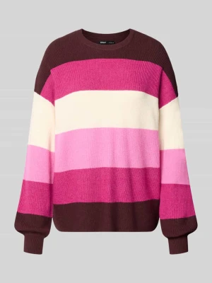 sweter z mieszanka wiskozy, krój regular fit, model 'LATIA' Only Różowy