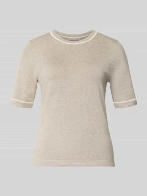 Sweter z mieszanka wiskozy w imitacja dzianiny Christian Berg Beżowy melanż
