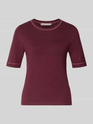 Sweter z mieszanka wiskozy w imitacja dzianiny Christian Berg Bordowy