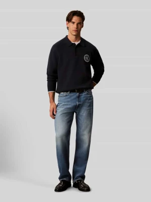 Sweter z mieszanki bawełny o kroju relaxed fit Calvin Klein Jeans Granatowy