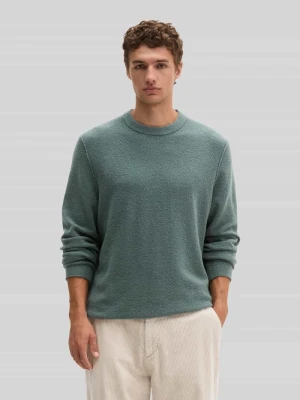 Sweter z mieszanki bawełny o miękkim, fakturowanym wyglądzie Marc O'Polo Trzcinowy