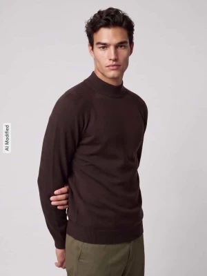 Sweter z mieszanki bawełny w kroju regular fit model 'Tito-M' Strellson Czekoladowy