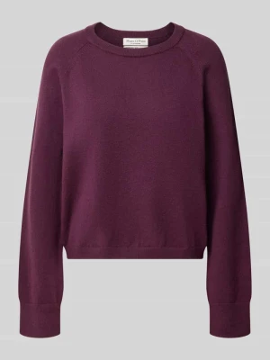 Sweter z mieszanki bawełny z raglanowymi rękawami Marc O'Polo Bordowy