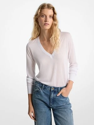 Sweter z mieszanki jedwabiu z dekoltem w serek MICHAEL Michael Kors