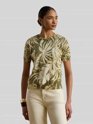 Sweter z mieszanki lnu i bawełny z krótkimi rękawami Lauren Ralph Lauren