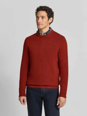 Sweter z mieszanki wełny i jedwabiu z okrągłym dekoltem model 'TISBURY' Barbour Czerwony