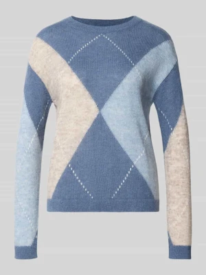 Sweter z mieszanki wełny i wełny z alpaki s.Oliver Błękitny