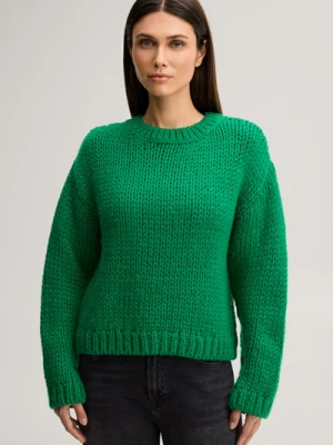 Sweter z mieszanki wełny w kolorze zielonym JOOP!