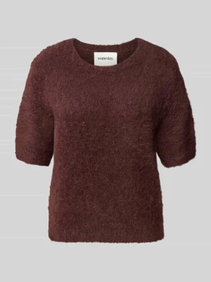 Sweter z mieszanki wełny z alpaki z okrągłym dekoltem model 'Tirina' Someday Bordowy