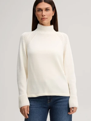 Sweter z mieszanki wełny z dodatkiem kaszmiru w kolorze ecru JOOP!