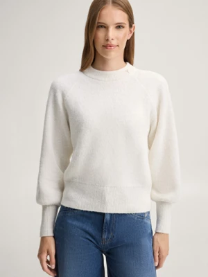 Sweter z mieszanki wełny z kokardką w kolorze ecru JOOP!