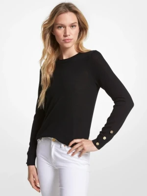 Sweter z mieszanki wełny z merynosów Michael Kors CZARNY (Czarny)