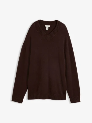 Sweter z miękkiej mieszanki wiskozy BonPrix brązowy