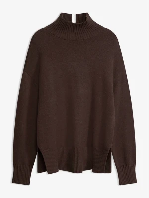 Sweter z mieszanki wiskozy BonPrix brązowy