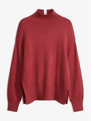 Sweter z mieszanki wiskozy BonPrix czerwony