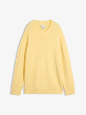 Sweter z mieszanki wiskozy BonPrix żółty