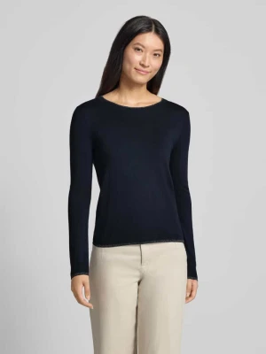 Sweter z mieszanki wiskozy model 'Maglia Chiusa' Liu Jo Ciemnoniebieski