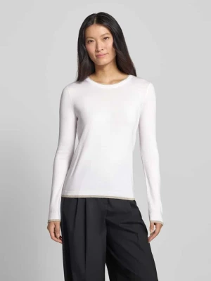 Sweter z mieszanki wiskozy model 'Maglia Chiusa' Liu Jo Złamany biały