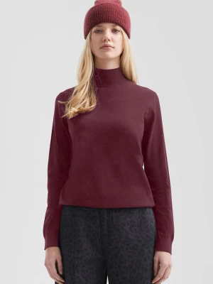 Sweter z mieszanki wiskozy ze stójką QS czerwony