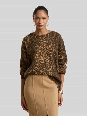 Sweter z moheru z miękką puszystą dzianiną Lauren Ralph Lauren Średniobrązowy