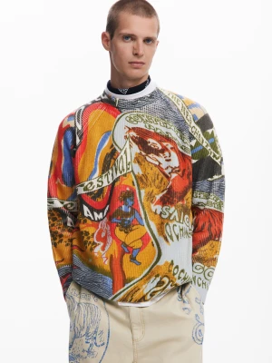 Sweter z etnicznym wzorem Desigual