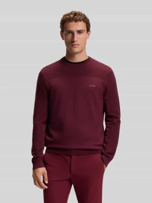 Sweter z napisem z logo 'KN_Momentum-X CN' Boss Bordowy