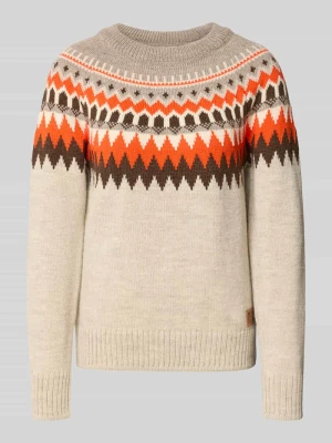 Sweter z norweskim wzorem z wełny model 'LOSNA' Dale of Norway Beżowy