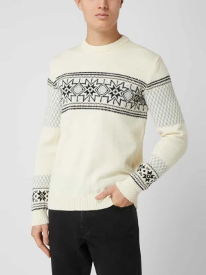 Sweter z norweskim wzorem z żywej wełny model ‘Elis’ Dale of Norway