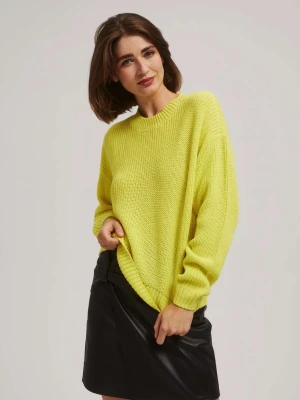 Sweter z okrągłym dekoltem limonkowy Moodo