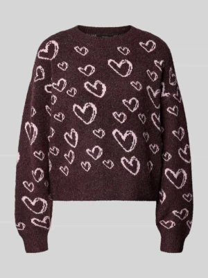 Sweter z okrągłym dekoltem Vero Moda Ciemnoczerwony