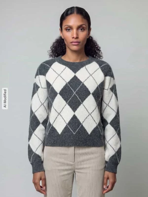 Sweter z okrągłym dekoltem Vero Moda Ciemnoszary melanż