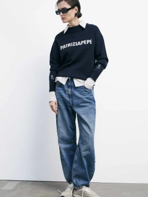 Sweter z okrągłym dekoltem z logo PATRIZIA PEPE