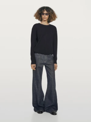 Sweter Z Okrągłym Dekoltem Ze 100% Kaszmiru - Ciemnoniebieski - - Massimo Dutti - Kobieta