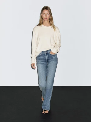 Sweter Z Okrągłym Dekoltem Ze 100% Kaszmiru - Surowy - - Massimo Dutti - Kobieta