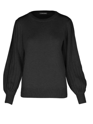 Sweter z ozdobnymi rękawami S-MONKI Volcano Czarny
