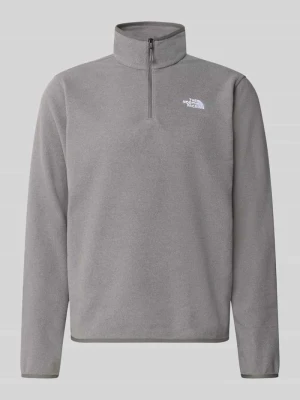 Sweter z polaru z kołnierzem zapinanym model 'GLACIER' The North Face Jasnoszary