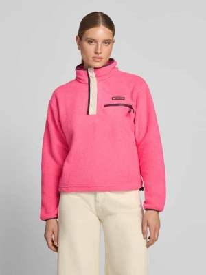 Sweter z polaru z listwą guzikową model 'Helvetia II' Columbia Mocnoróżowy