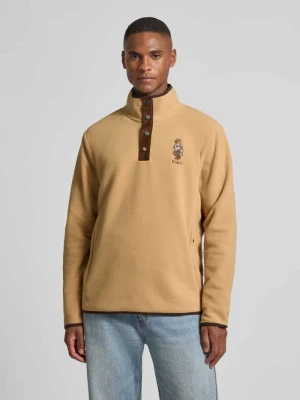 Sweter z polaru ze stójką i haftem Polo Ralph Lauren