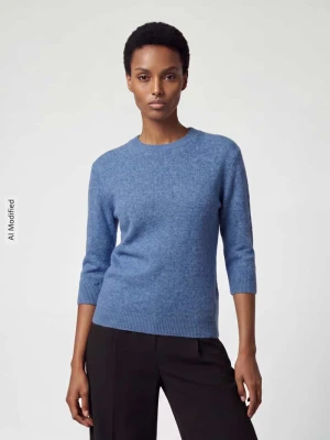 sweter o kroju regular fit z dodatkiem wełny Jake*s Niebieski