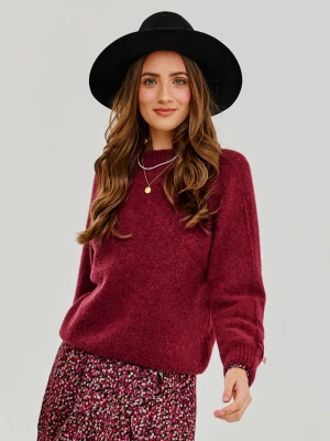 Sweter z półgolfem Burgundy Bliss ONE SIZE