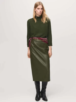 Sweter z półgolfem i guzikami khaki - Kobieta - - MANGO