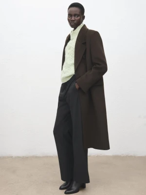 Sweter z półgolfem i warkoczami bladozielony - Kobieta - - MANGO