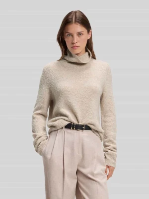 Sweter z półgolfem o kroju relaxed fit z mieszanka żywej wełny i kaszmiru model 'Febisana' Boss Złamany biały