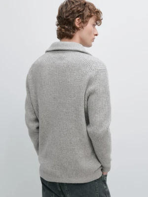 Sweter Z Półgolfem Ze 100% Wełny - Szary Antracytowy - - Massimo Dutti - Mężczyzna