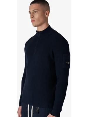 Sweter z Półzamkiem dla Mężczyzn w Ciemnoniebieskim Quotrell
